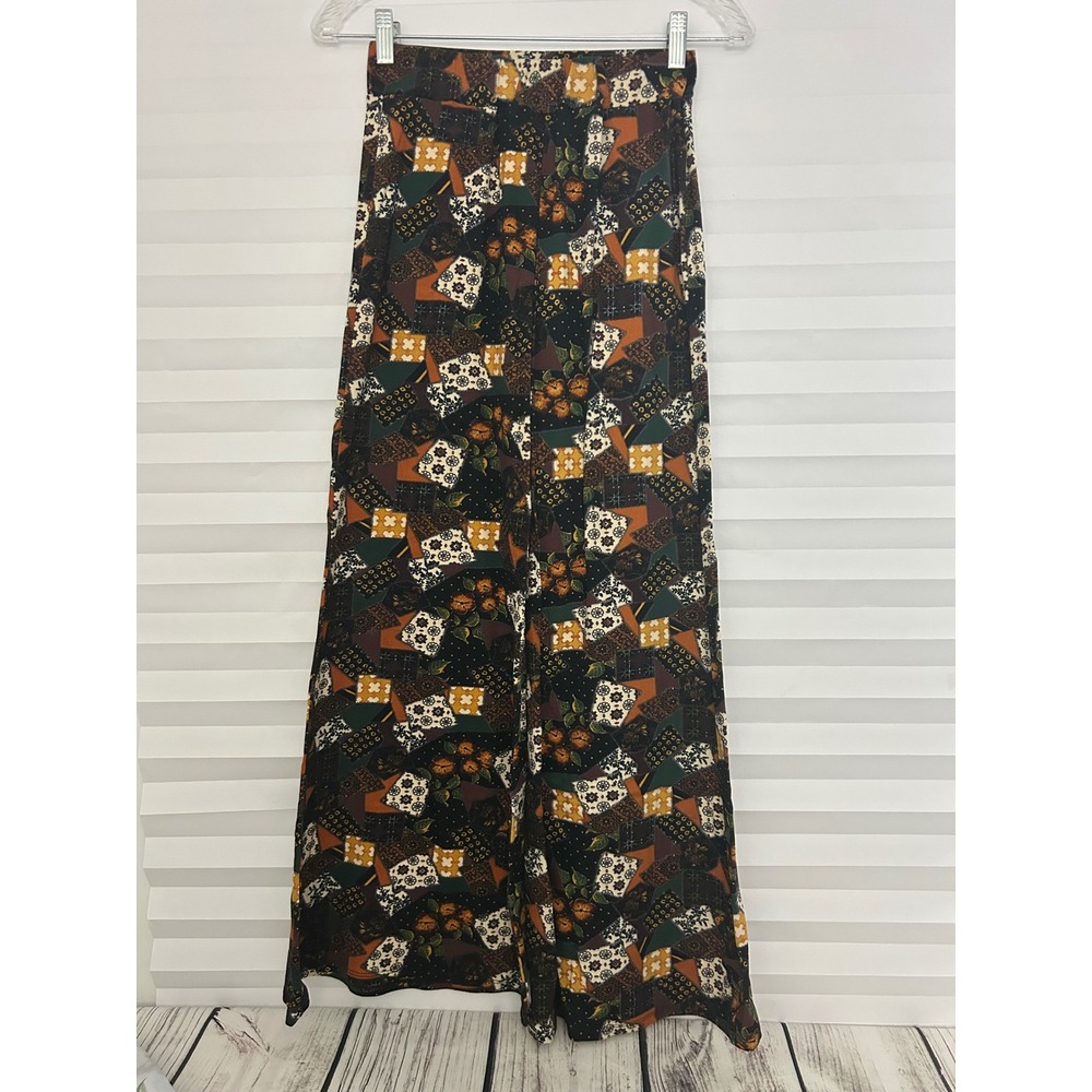 Earthbound Trading Co Boho Patchwork Floral Wide Leg Palazzo Pants S Funky